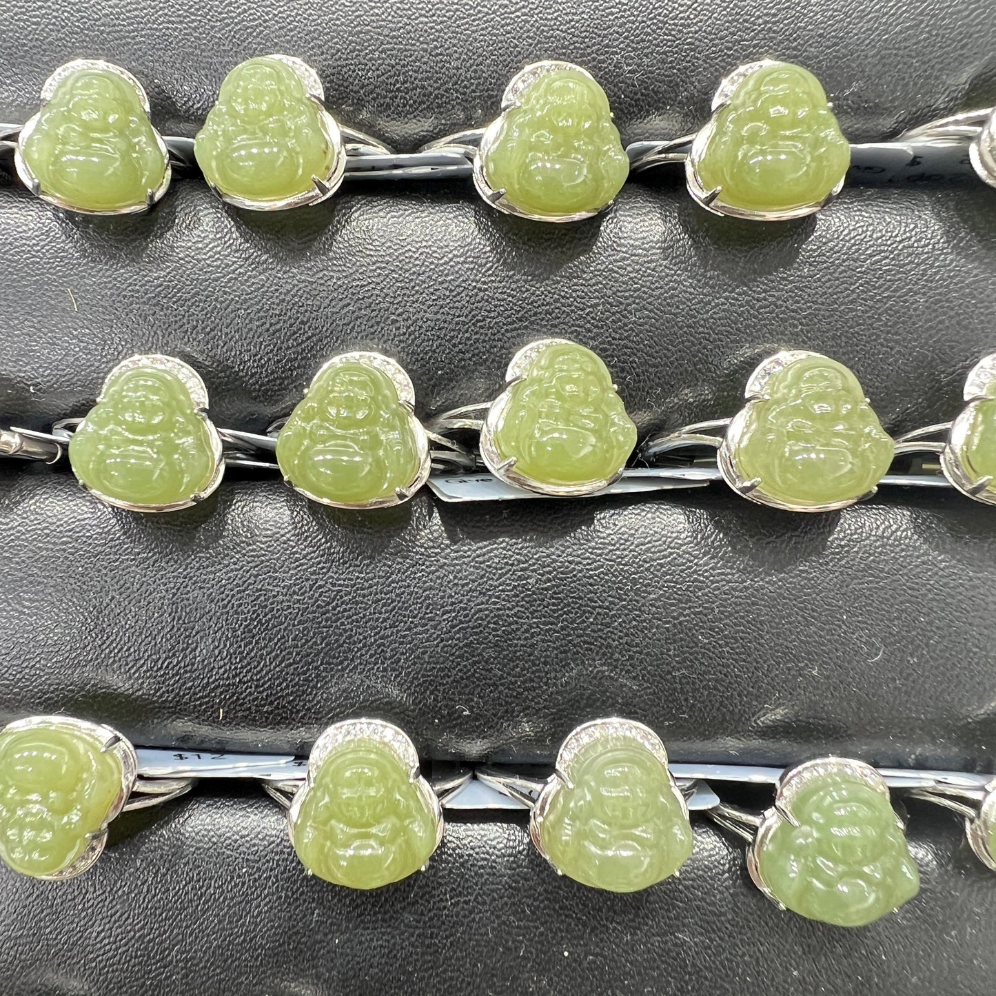 Hetian jade Buddha ring silver 925