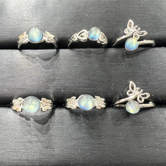 Labradorite ring copper