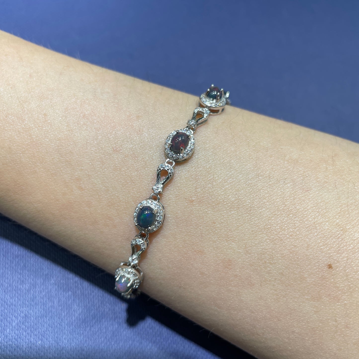 Black opal bracelet silver 925