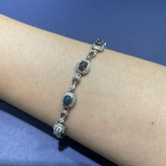 Black opal bracelet silver 925