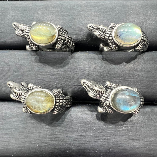 Labradorite ring copper