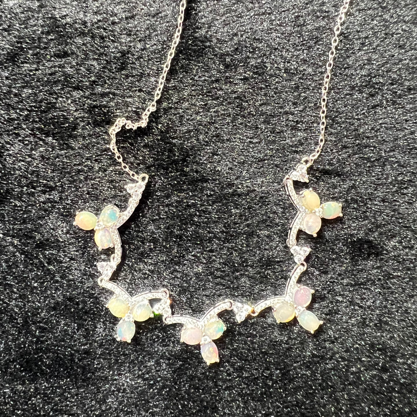 Opal necklace silver 925