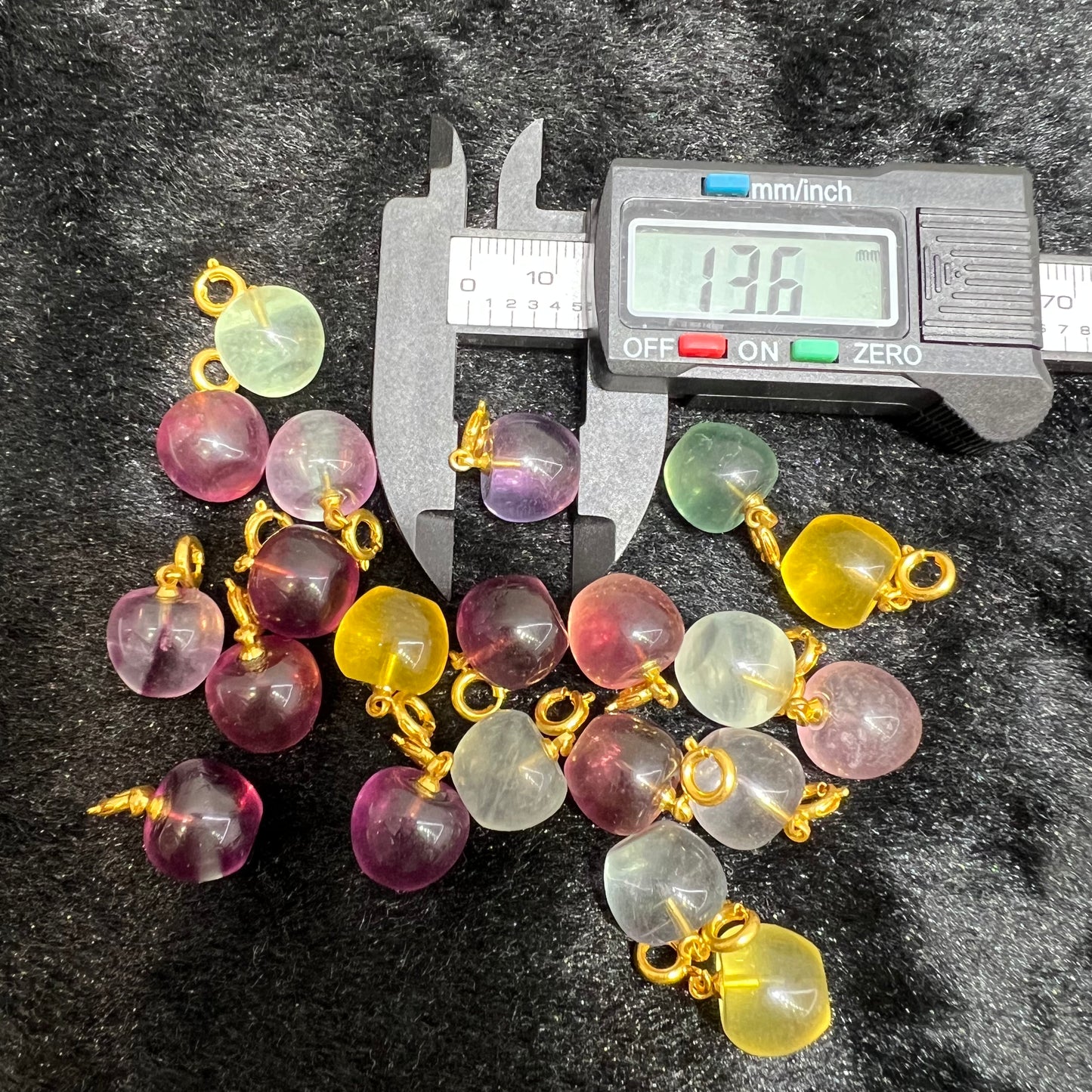 Fluorite apple pendant copper