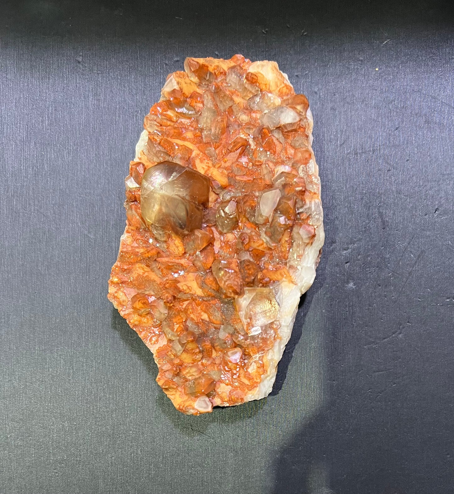 Red calcite specimen