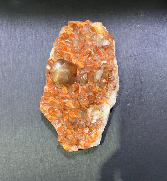 Red calcite specimen