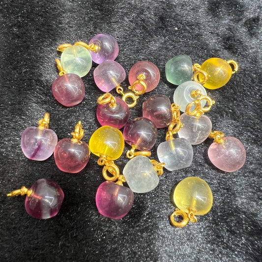 Fluorite apple pendant copper