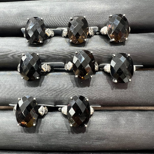 Smokey quartz ring silver