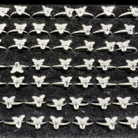 Clear quartz ring copper