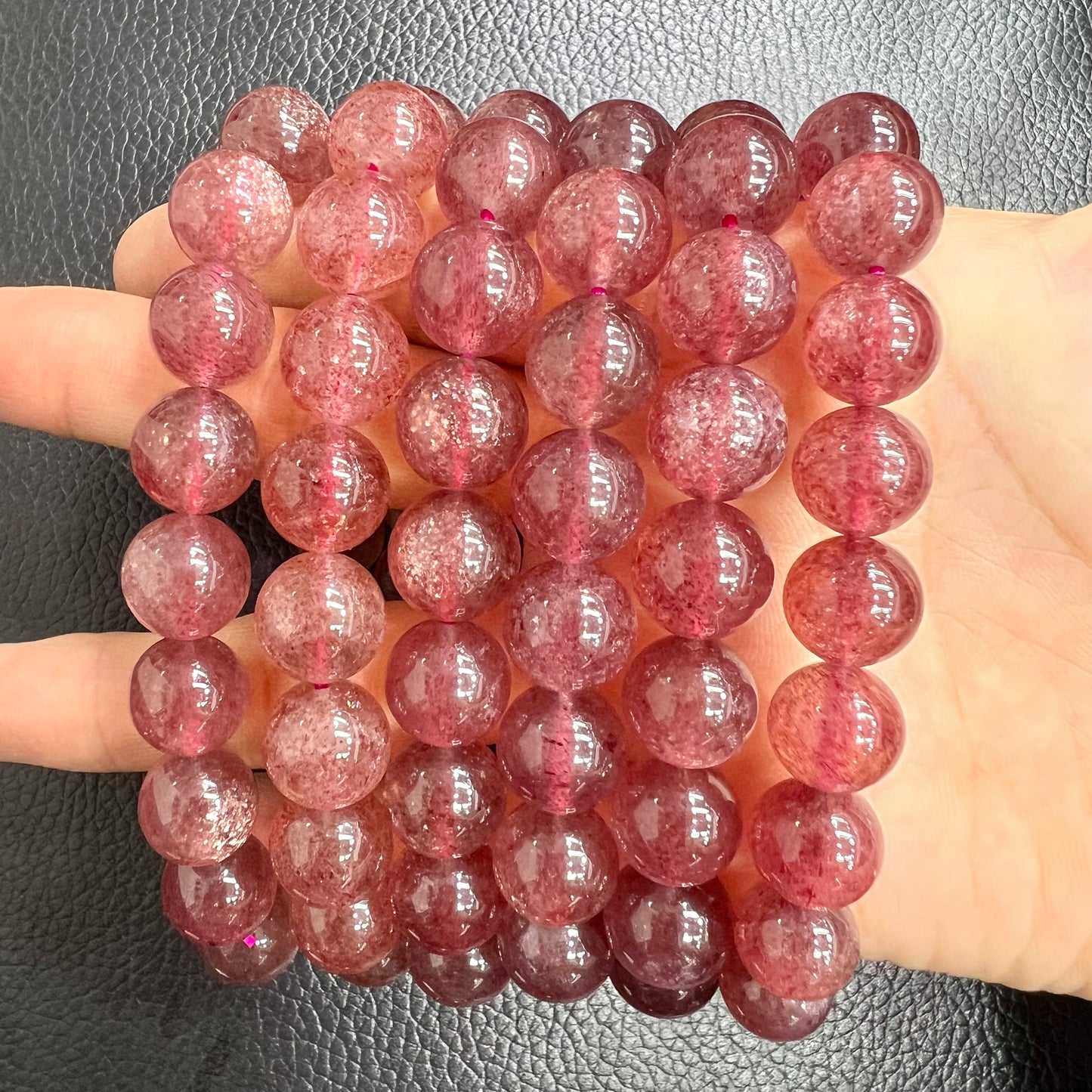 Strawberry quartz bracelet