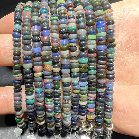 Black opal bracelet silver 925