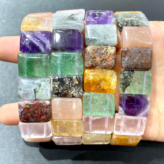 Mixed quartz bangle bracelet