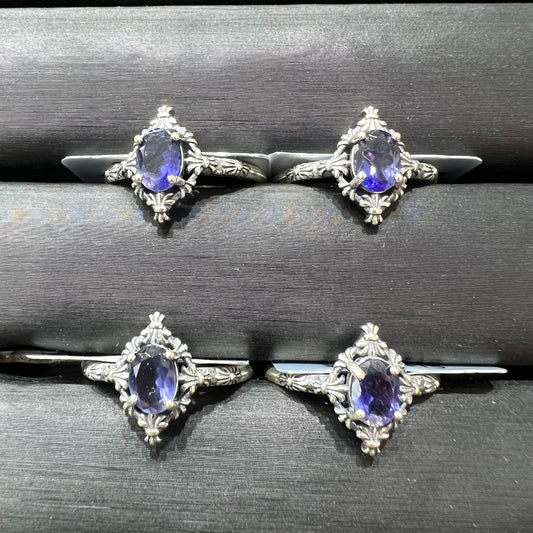 cordierite ring silver