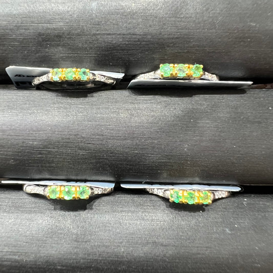 Emerald ring silver 925