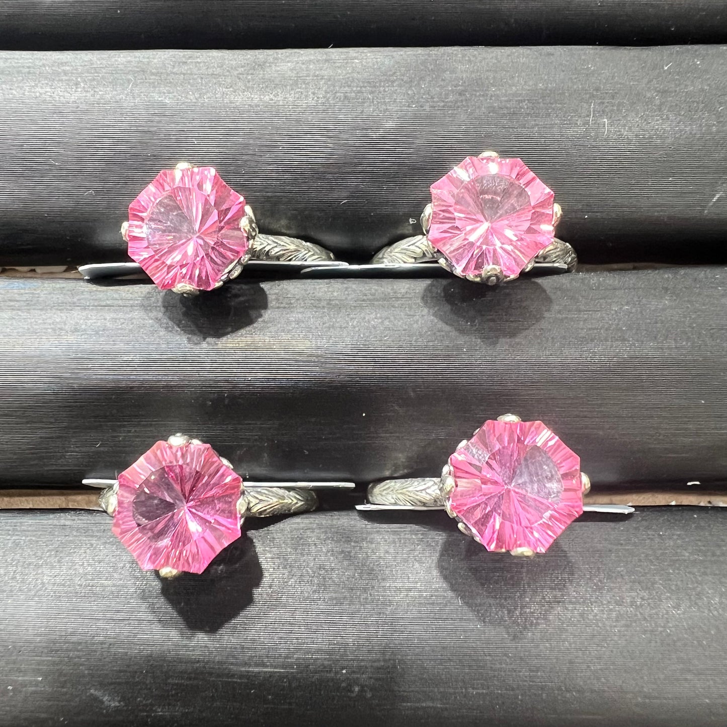 Pink topaz ring silver 925