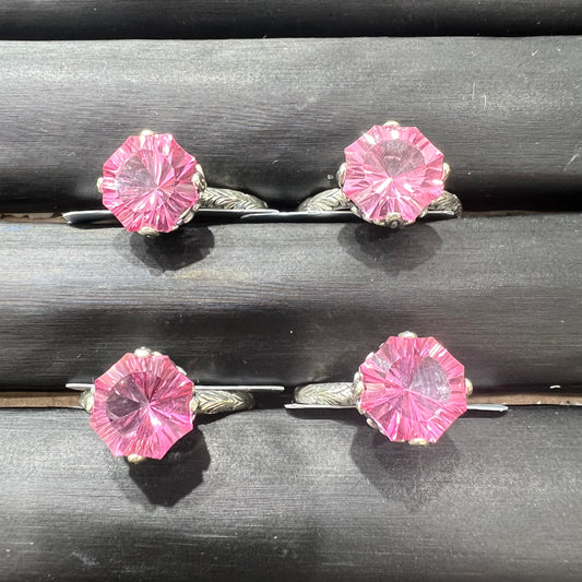 Pink topaz ring silver 925