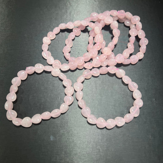 Rose quartz heart bracelet