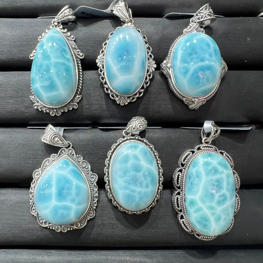 Larimar pendant silver
