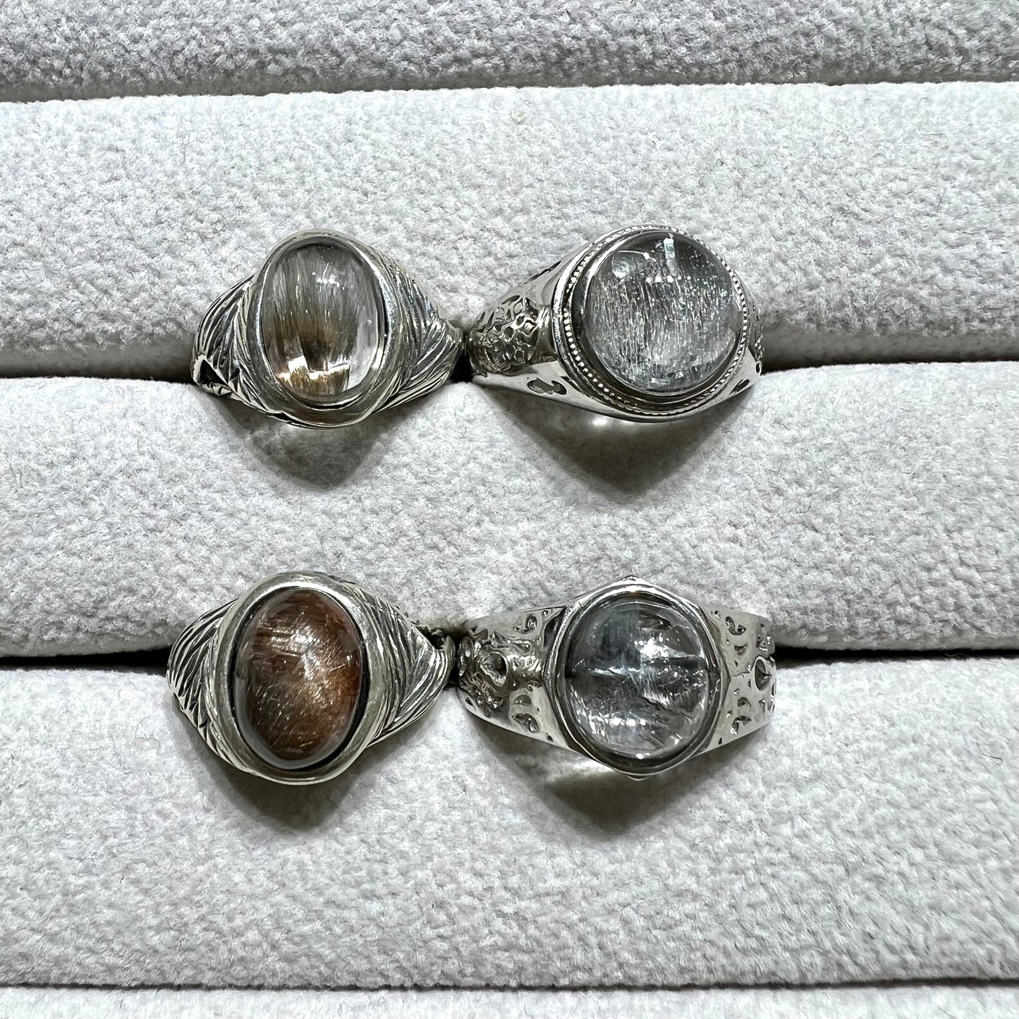 Silver rutile ring silver