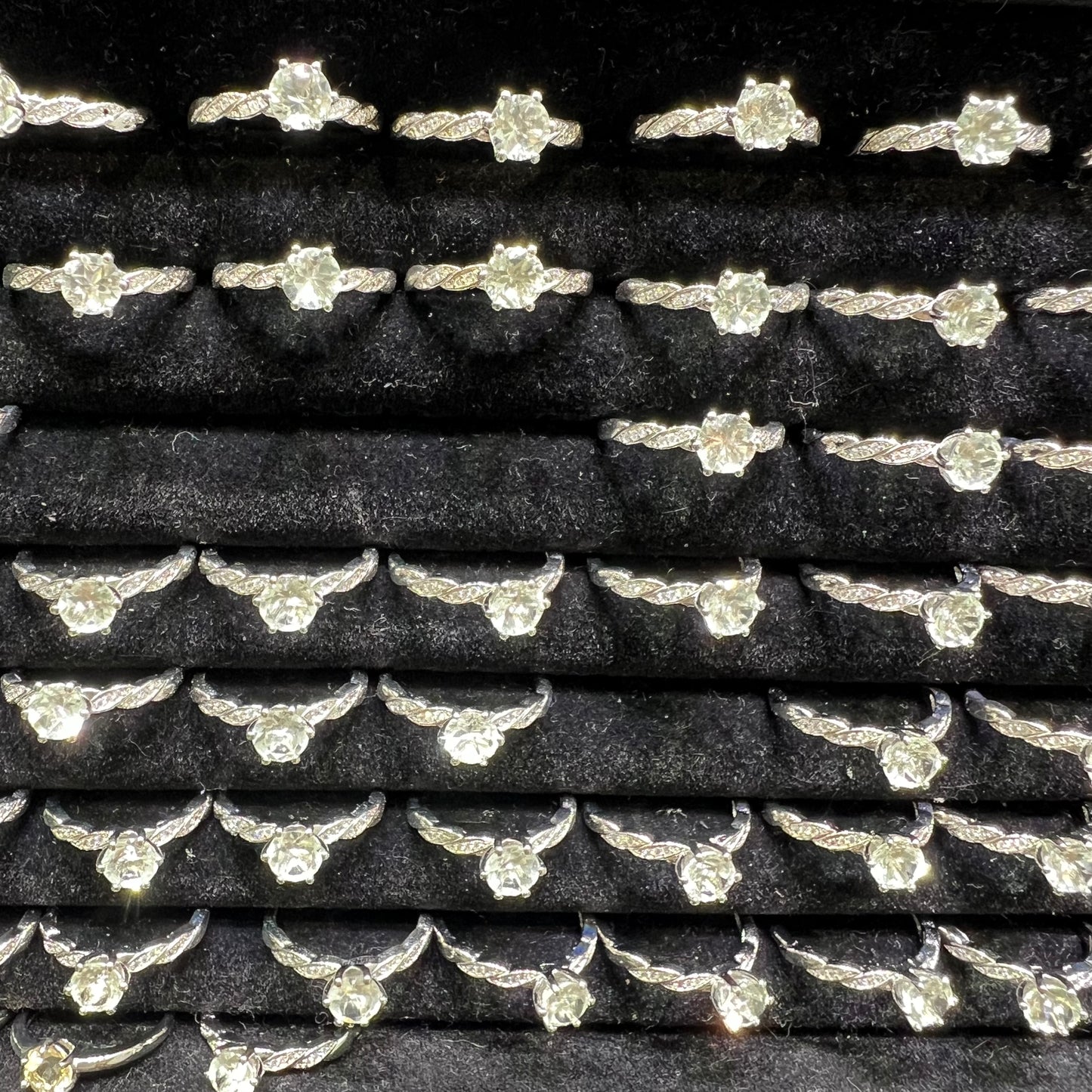 Green quartz prasem quartz copper ring