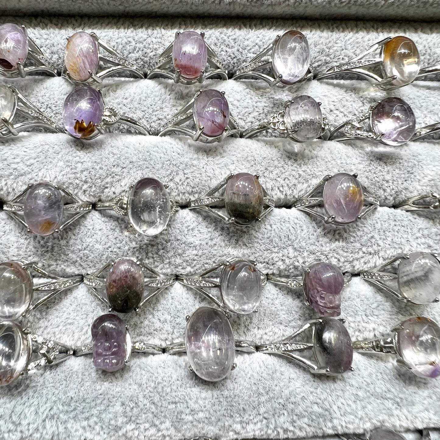 Amethyst rutile ring copper