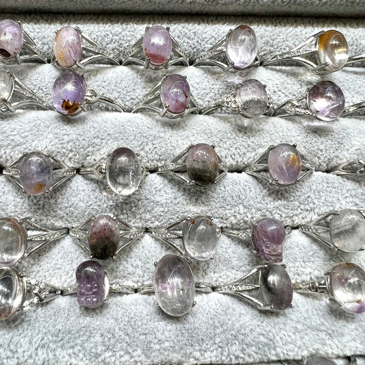 Amethyst rutile ring copper