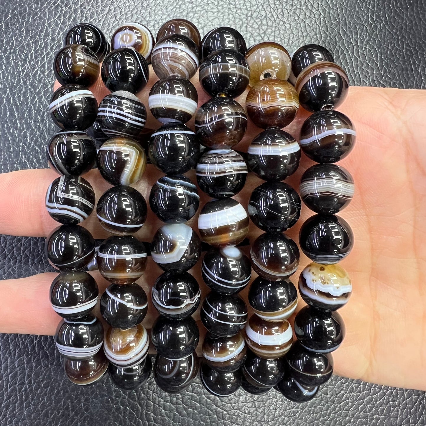 Brown banded agate bracelet