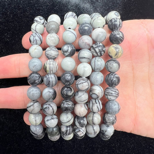 Black vein jasper bracelet