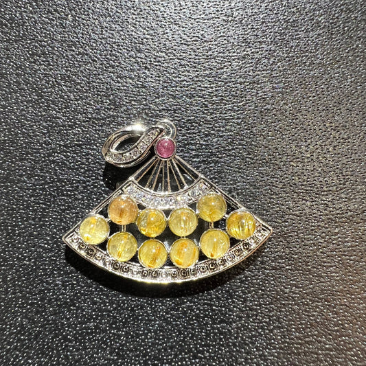 Golden rutile pendant