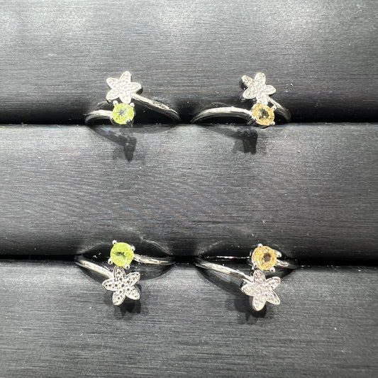 Peridot  & citrine ring copper