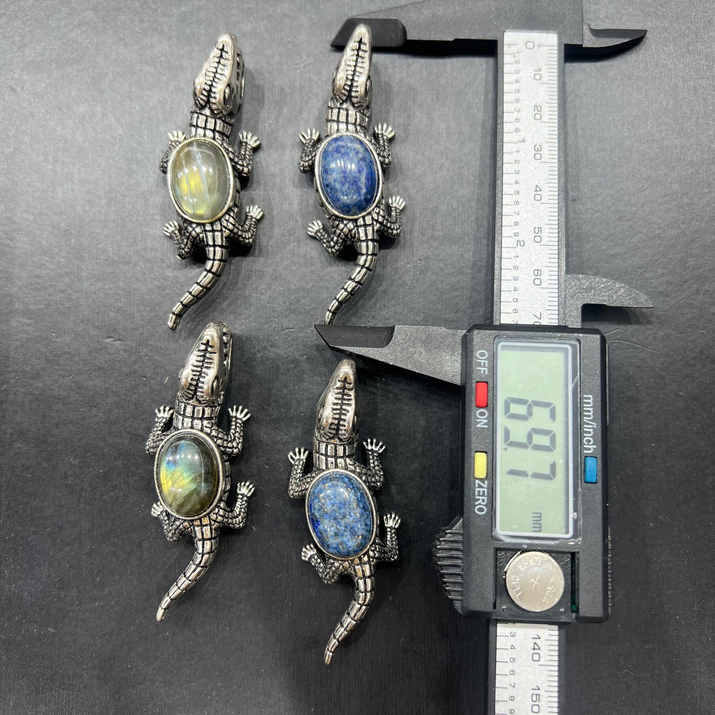 crocodile pendant copper