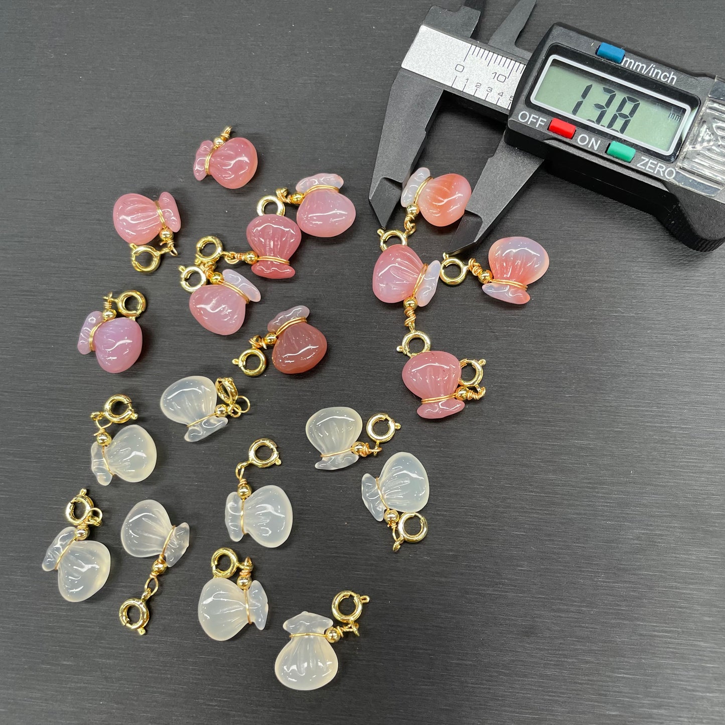 Clear quartz money bag