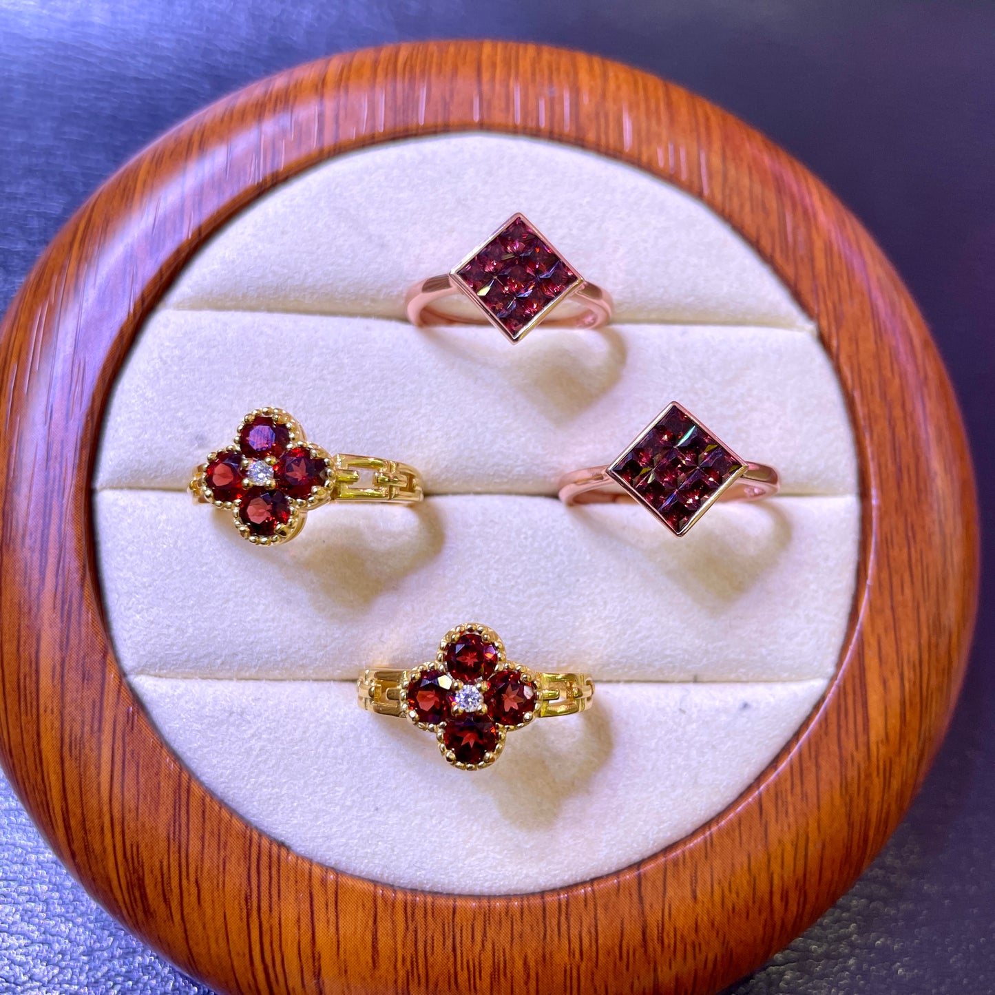 Garnet ring silver 925