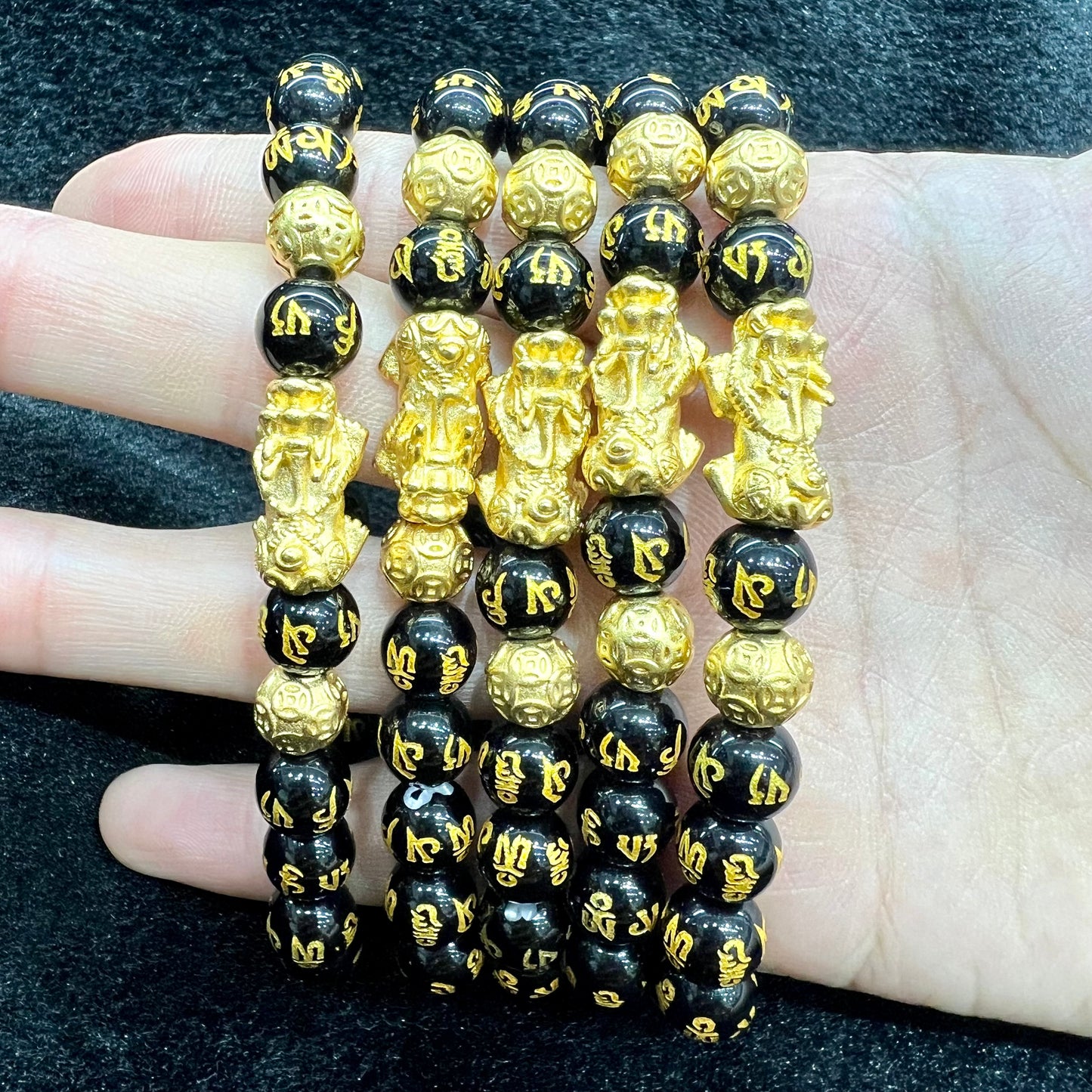 Black obsidian pixiu bracelet