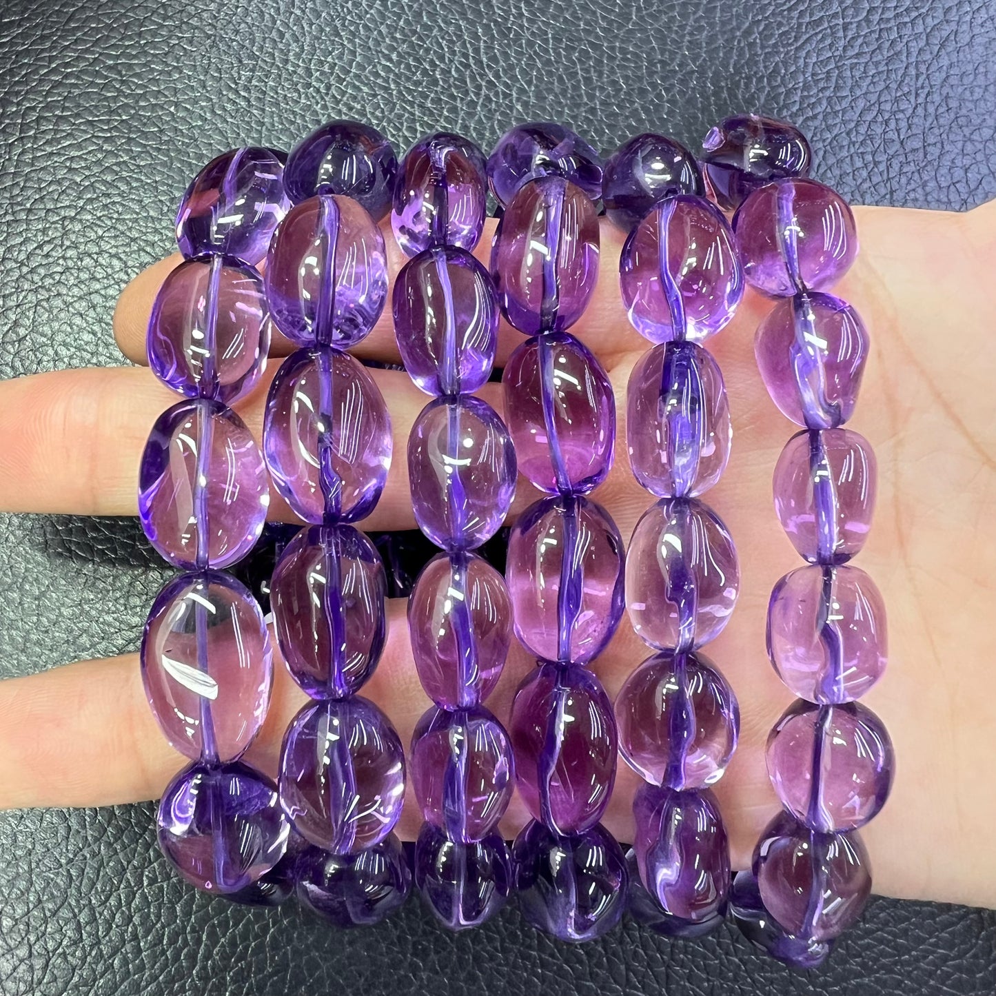 Amethyst tumbled bracelet