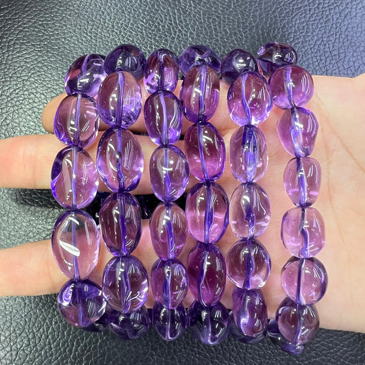 Amethyst tumbled bracelet