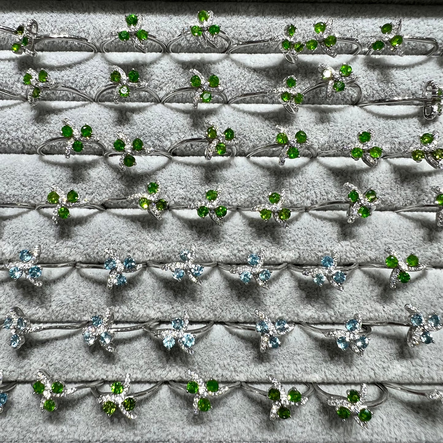 diopside & topaz ring silver