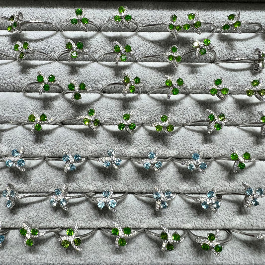 diopside & topaz ring silver