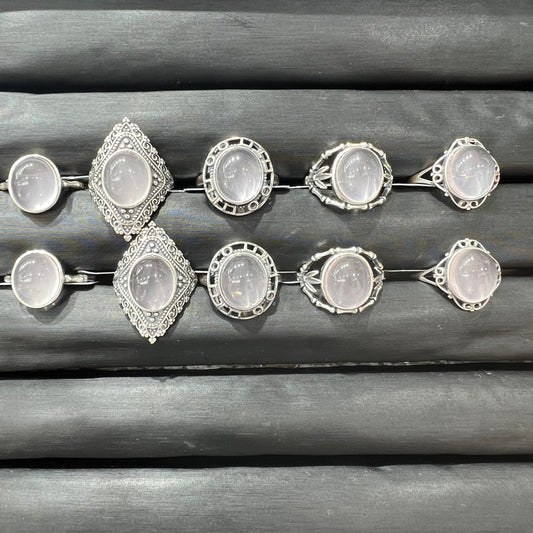 Rose quartz ring silver 925