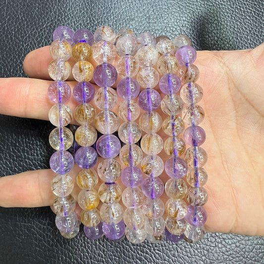 Amethyst rutile bracelet