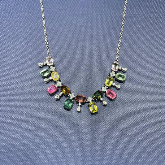 Tourmaline necklace silver 925
