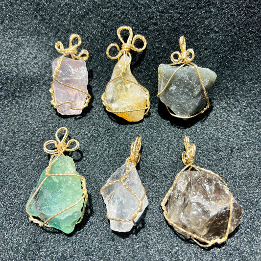 Raw crystal pendant