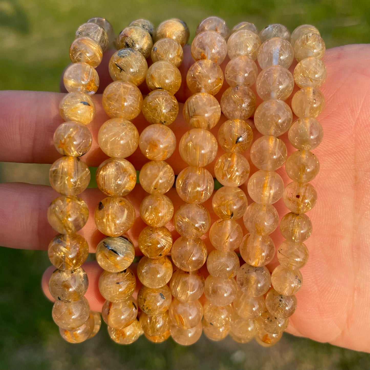 Gold rutile bracelet