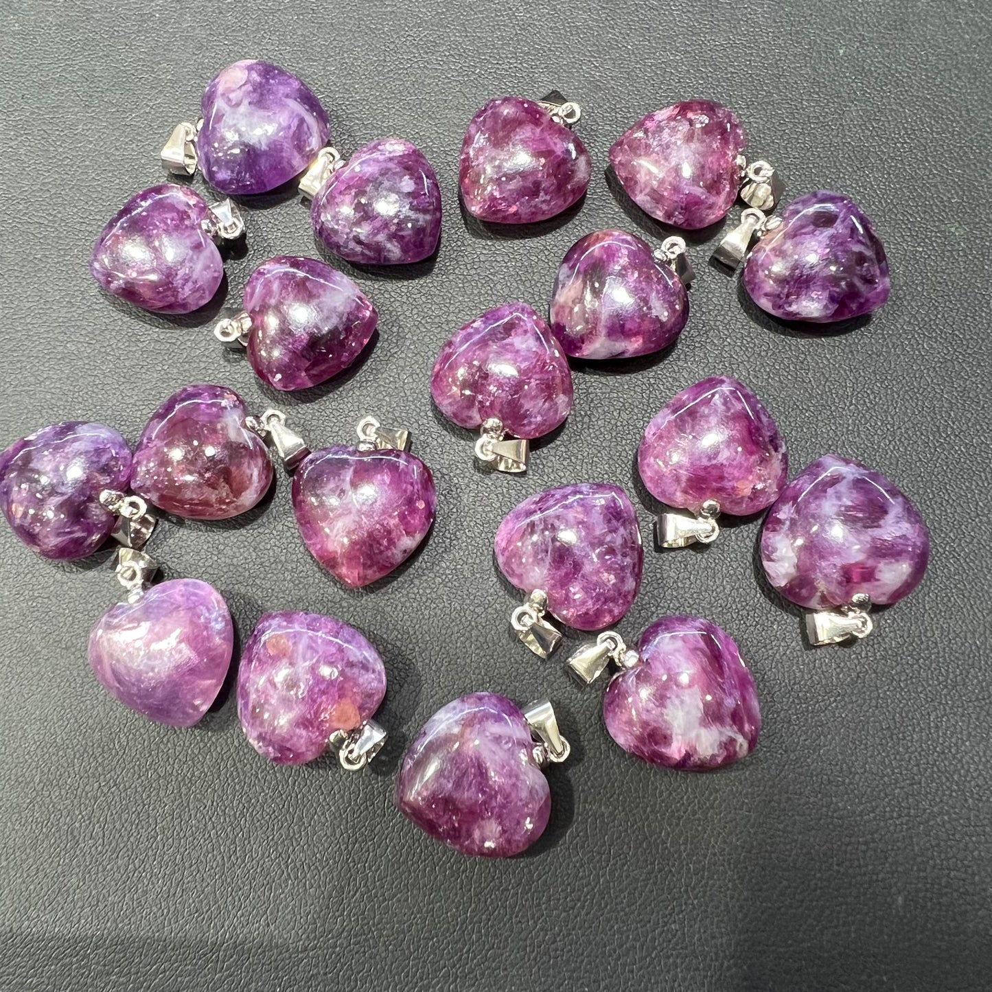 Purple mica pendant silver