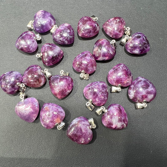 Purple mica pendant silver