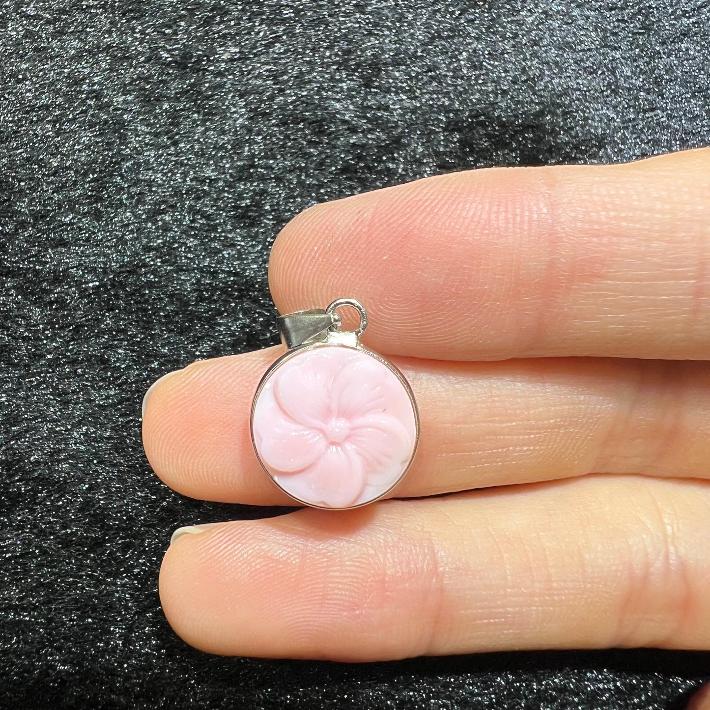 Pink opal pendant silver 925