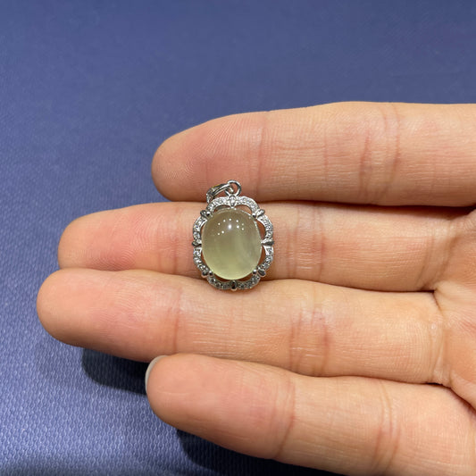 Prehnite pendant silver 925