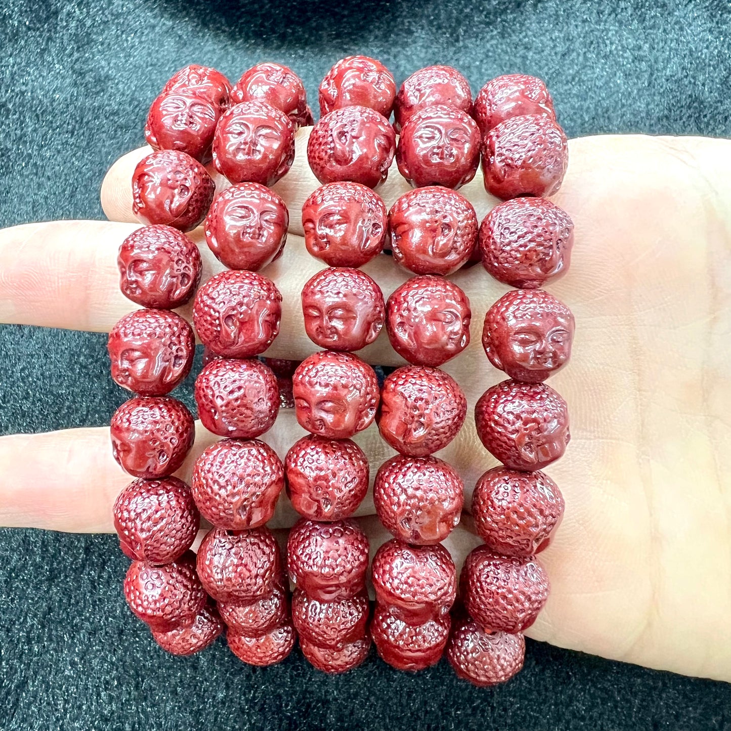 Cinnabar Buddha bracelet