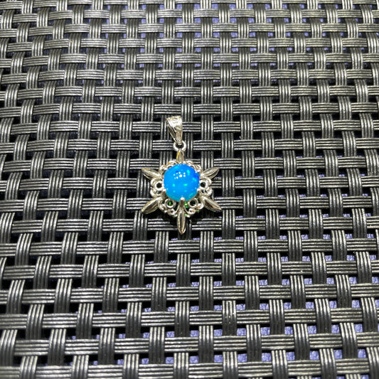 Blue opal pendant silver 925