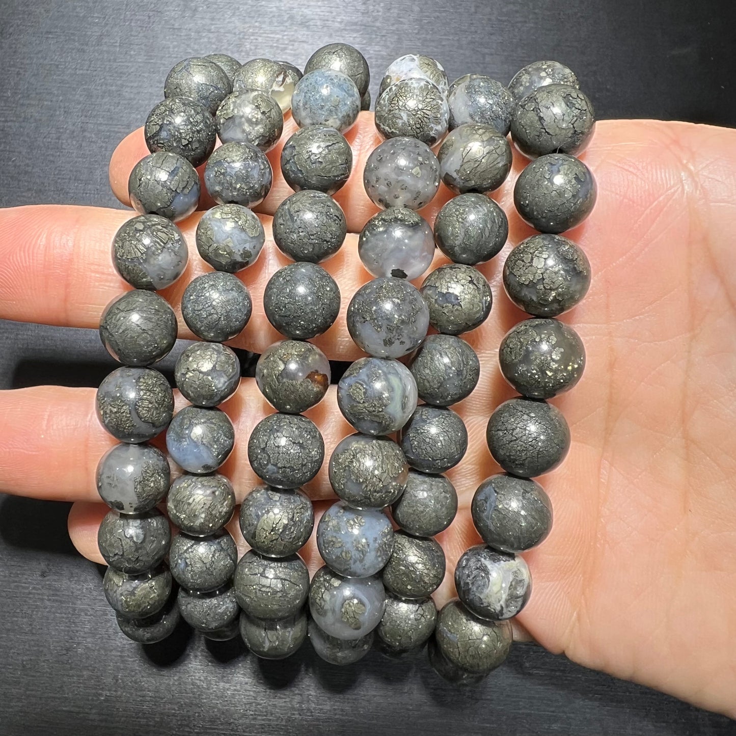 Pyrite agate bracelet