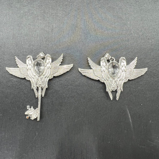 Clear quartz pendant copper